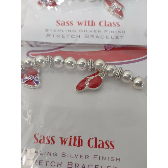 Red Hattitude Lot 2 Bracelet 4 brooches eyeglass holder sterling & 18kt finish - Picture 8 of 9